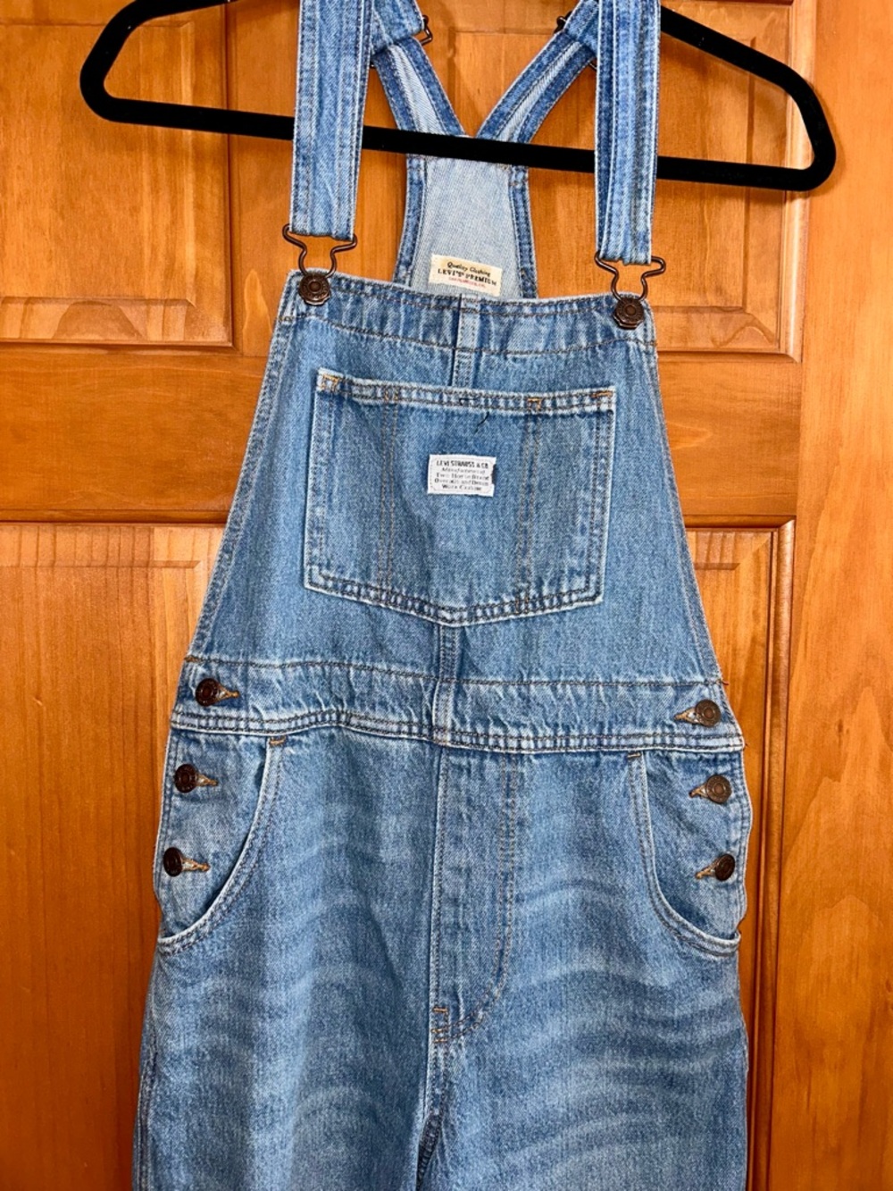 Levi's Light Blue Denim Wide-Leg Women's Overalls - Picture 2 of 9